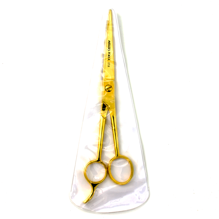 Millers Forge Steel Gold Finish Pet  Shears with Finger Rest - 7'' Straight - Image 2