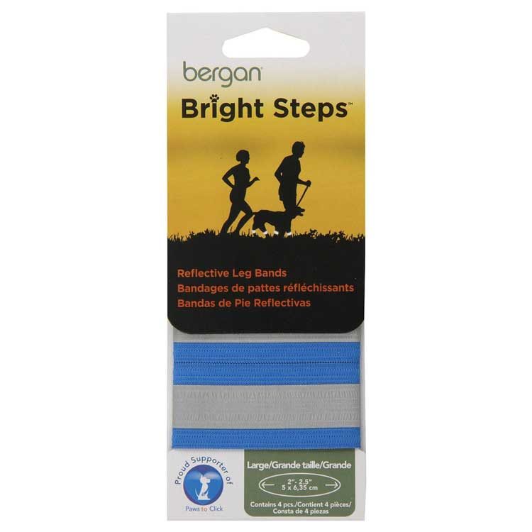 Bergan Bright Steps Reflective Leg Bands for Dogs Large Blue