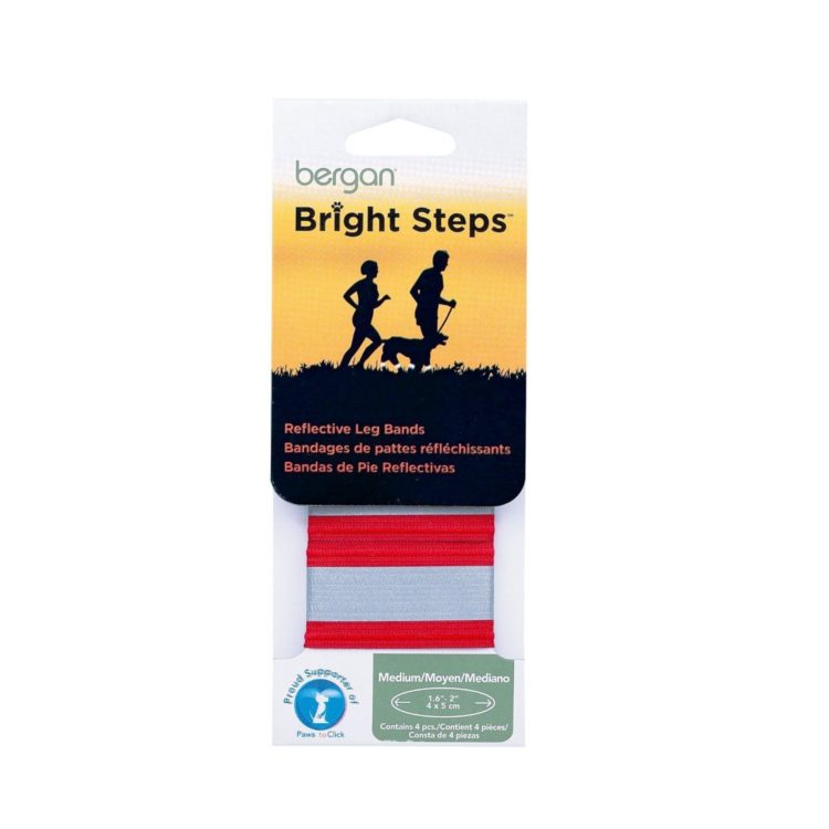Bergan Bright Steps Reflective Leg Bands for Dogs Medium Red